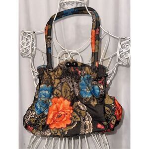Beautiful In’s Classic Style beaded handbag in floral colorful purse shoulder ba